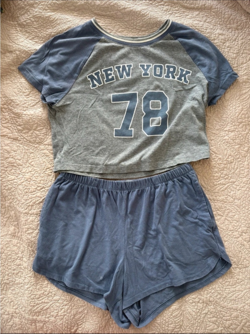 New York 78 Blue & Gray Women's Pajama Set